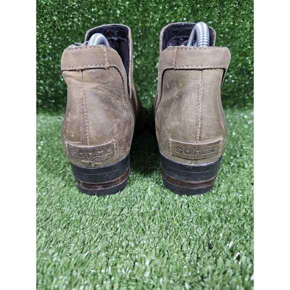 Sorel Lolla Ankle Boots Sage Leather Cut Out Sides Womens Size US‎ 8.5 - Picture 4 of 9